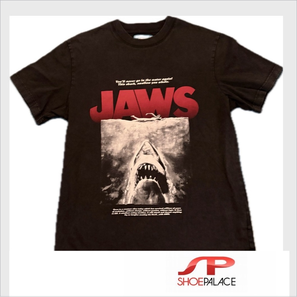 Jaws Graphic Tee by Shoe Palace in Black with Red Logo